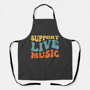 Unterstütze Live-Musik - Retro-Typografie-Band-Mer Schürze