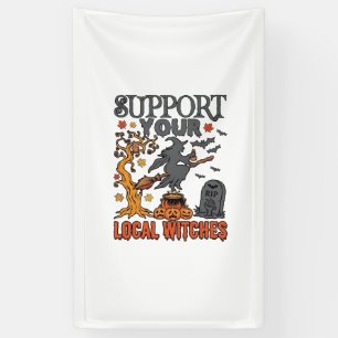 Unterstütze lokale Hexen Halloween Hexenkessel Kür Banner