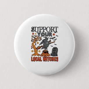 Unterstütze lokale Hexen Halloween Hexenkessel Kür Button