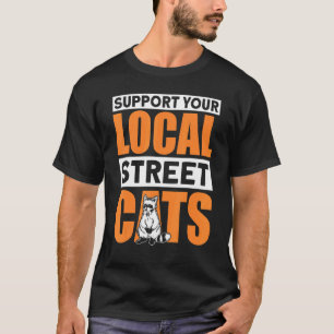 Unterstütze lokale Straßenkatzen Panda Kuscheltier T-Shirt