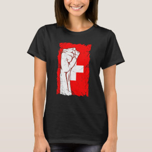 unterstütze Schweiz Fußball Flagge Ball 2022 für F T-Shirt