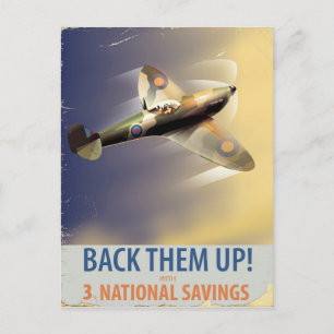 Unterstütze sie! WW2-Plakat Postkarte