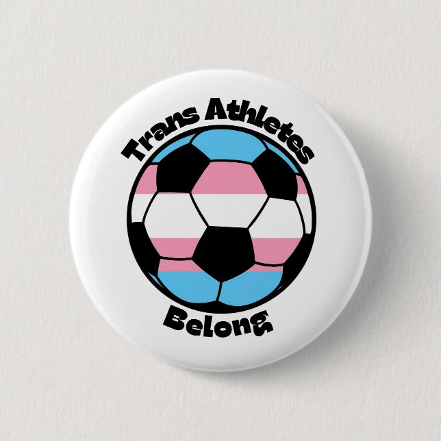Unterstütze trans Athleten - Fußball Button (Vorderseite)