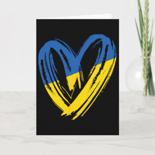 Unterstütze Ukraine Flagge Herz Anti Krieg Frieden Karte