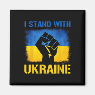 Unterstütze Ukraine-Flagge Ich stehe mit Ukraine  Magnet