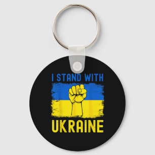 Unterstütze Ukraine-Flagge Ich stehe mit Ukraine  Schlüsselanhänger