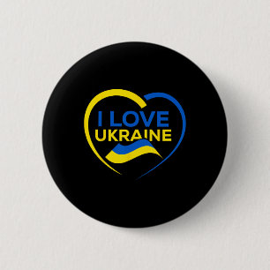Unterstütze Ukraine-Flagge-Shirt Ich liebe Ukraine Button
