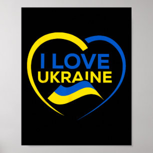 Unterstütze Ukraine-Flagge-Shirt Ich liebe Ukraine Poster