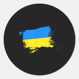 Unterstütze Ukraine Flagge Ukrainischer Stolz Herz Runder Aufkleber