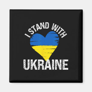 Unterstütze Ukraine Herz Flagge Stehe mit Ukraine  Magnet
