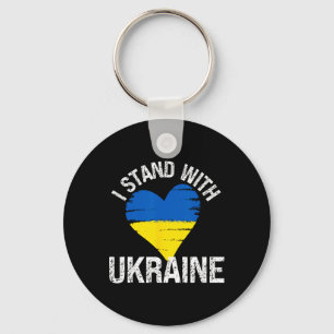 Unterstütze Ukraine Herz Flagge Stehe mit Ukraine Schlüsselanhänger
