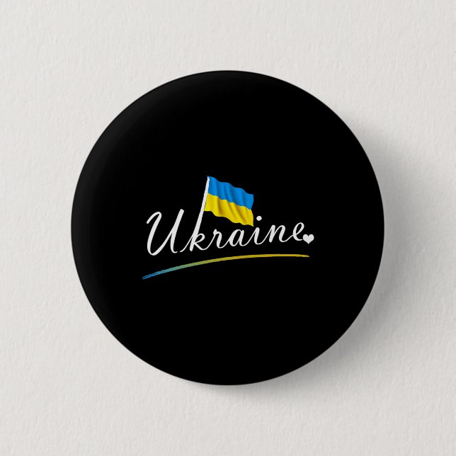 Unterstütze Ukraine Ich stehe mit Ukraine 1  Button (Vorderseite)