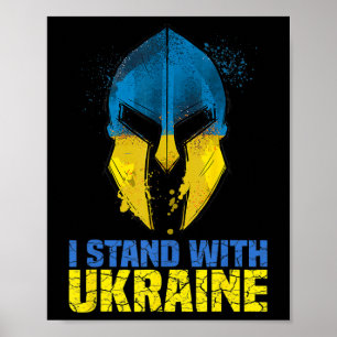 Unterstütze Ukraine Ich stehe mit Ukraine Spartani Poster