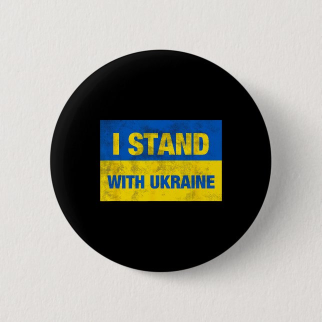 Unterstütze Ukraine Ich stehe mit Ukraine Ukrainis Button (Vorderseite)
