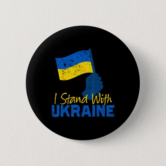 Unterstütze Ukraine Ich stehe mit Ukraine Ukrainis Button (Vorderseite)