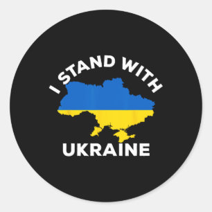Unterstütze Ukraine Ich stehe mit Ukraine Ukrainis Runder Aufkleber