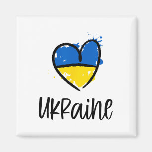 Unterstütze Ukraine Ich stehe mit ukrainischer Fla Magnet