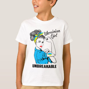 Unterstütze Ukraine Mädchen Unzerbrechlich Stark U T-Shirt