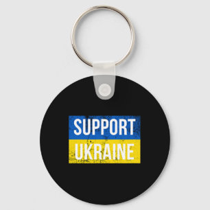 Unterstütze Ukraine Patriotische ukrainische Flagg Schlüsselanhänger