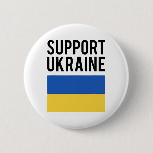 Unterstütze Ukraine - Schwarze Fettschrift - Ukrai Button