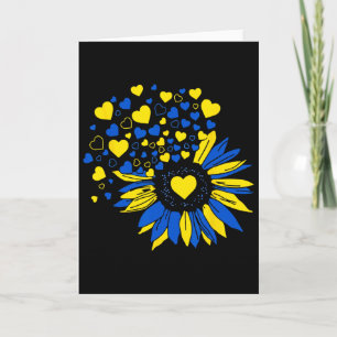 Unterstütze Ukraine Sonnenblume Ukrainische Flagge Karte