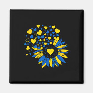 Unterstütze Ukraine Sonnenblume Ukrainische Flagge Magnet