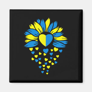 Unterstütze Ukraine Sonnenblumen Herz Magnet