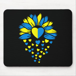 Unterstütze Ukraine Sonnenblumen Herz Mousepad