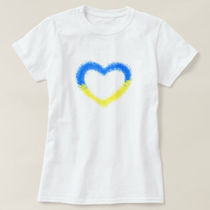 Unterstütze Ukraine T-Shirt Ukrainische Flagge Her