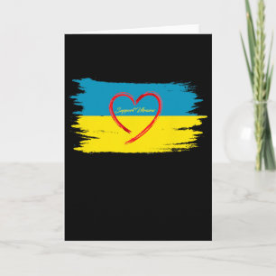 Unterstütze Zalensky Liebe Ukraine Flagge Herz Karte