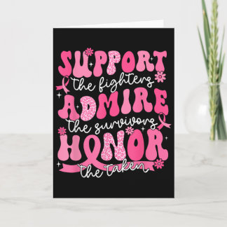 Unterstützen Bewundern Ehre Brustkrebs-Bewusstsein Karte