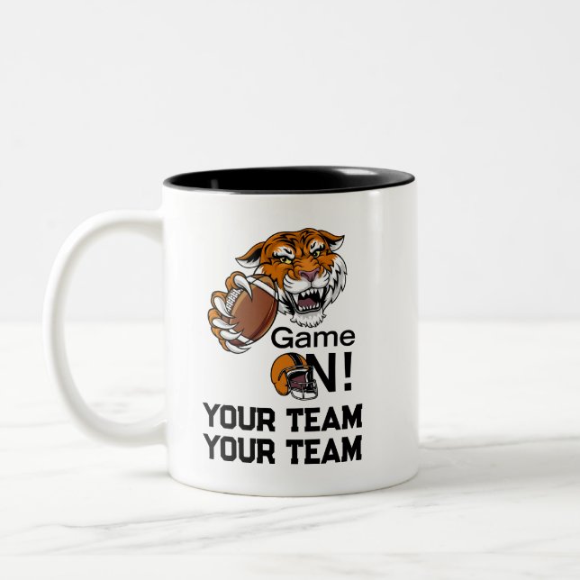 Unterstützen Sie Ihr Fußballteam Tiger Power Zweifarbige Tasse (Links)