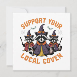 Unterstützen Sie Ihr lokales Coven Spooky Raccoon Einladung