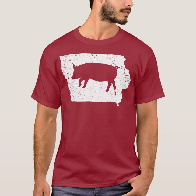 Unterstützen Sie Ihr lokales Iowa Hog Bauer IA Sch T-Shirt (Vorderseite)