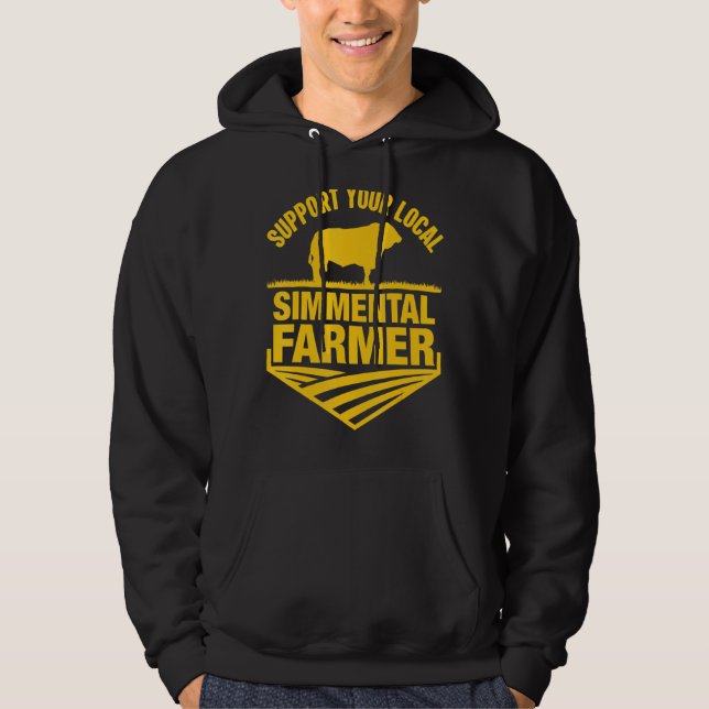 Unterstützen Sie Ihr lokales Simmental Bauer Cow R Hoodie (Vorderseite)