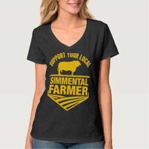 Unterstützen Sie Ihr lokales Simmental Bauer Cow R T-Shirt