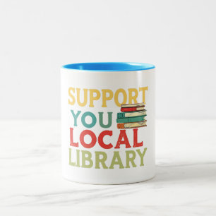 Unterstützen Sie Ihre örtliche Bibliothek Bücherle Zweifarbige Tasse