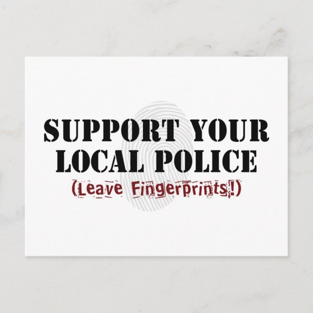 Unterstützen Sie Ihre örtliche Polizeikarte Postkarte (Vorderseite)