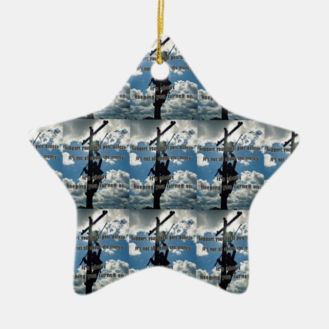 Unterstützen Sie Ihren Lineman Keramik Ornament (Vorne)