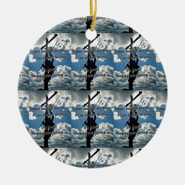 Unterstützen Sie Ihren Lineman Keramikornament (Vorne)