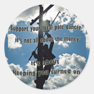 Unterstützen Sie Ihren Lineman Runder Aufkleber