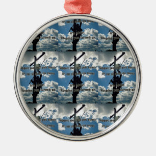 Unterstützen Sie Ihren Lineman Silbernes Ornament