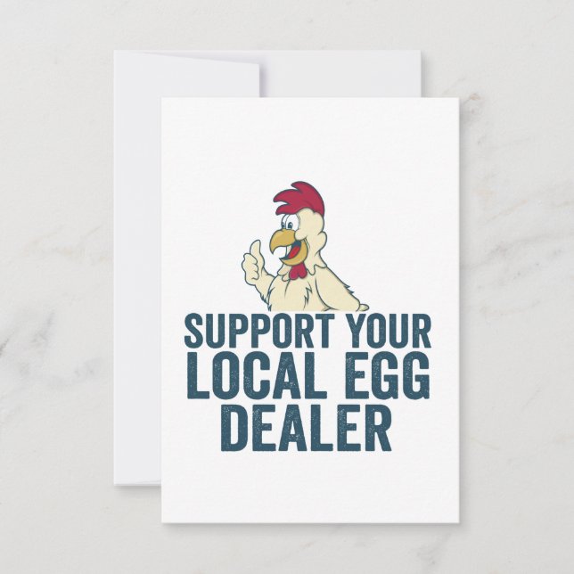 Unterstützen Sie Ihren örtlichen Eierhändler Funny Dankeskarte (Vorderseite)