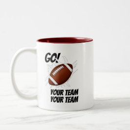 Unterstützen Sie Ihren Touchdown Splash Ihres Fußb Zweifarbige Tasse