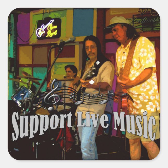 Unterstützen Sie Live Music Sticker (Vorderseite)