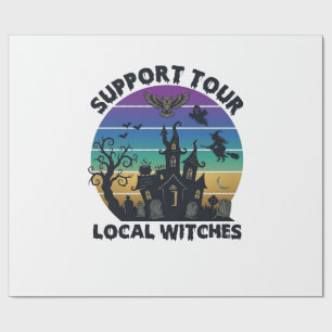 Unterstützen Sie lokale Hexen Halloween Spukhaus T Geschenkpapier