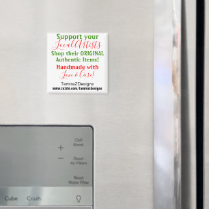Unterstützen Sie lokale Künstler Rot Grün DETAILS Magnet