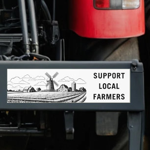 Unterstützen Sie lokale Landwirte Ackerbaubetrieb  Autoaufkleber