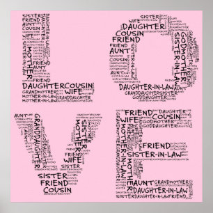 Unterstützende Geliebte (schwarzer Text) Poster