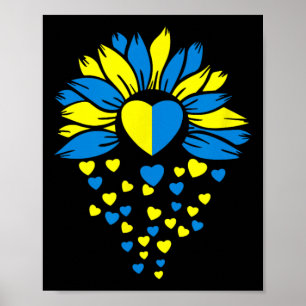 Unterstützt Ukraine Sonnenblumen Herz Poster